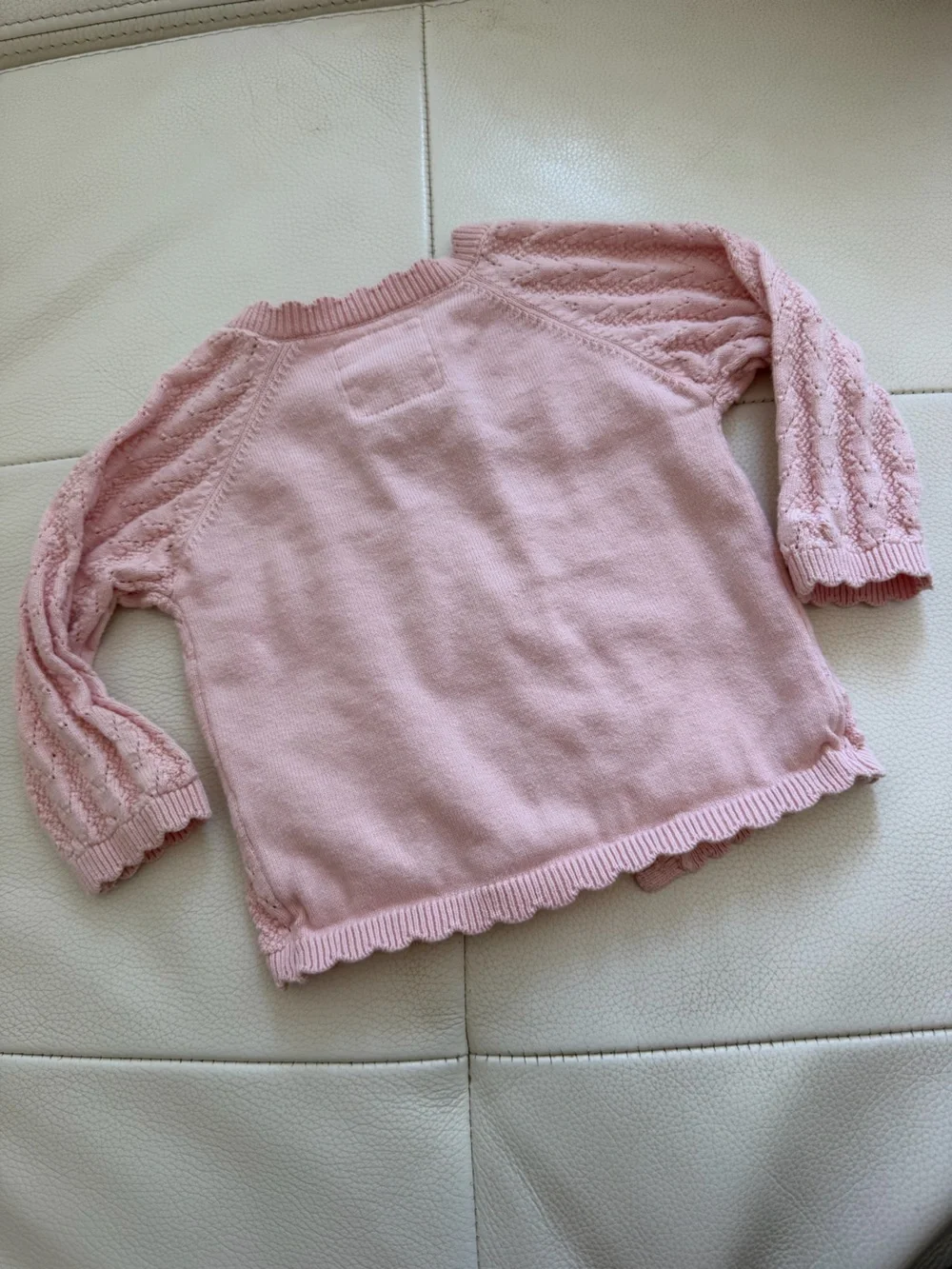 Fred & Flo Pink Knit Hooded Cardigan | 6–9M | Soft Cotton | Like New